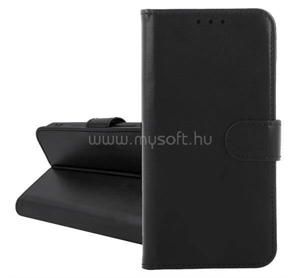 GIGAPACK Honor 600 Lite GIGAPACK Tok álló, bőr hatású FLIP, asztali tartó, FEKETE