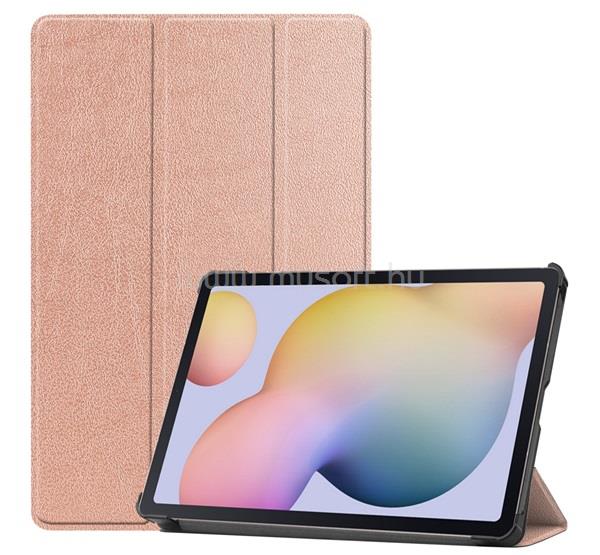 GIGAPACK Samsung Tab S8 LTE / Tab S8 WIFI / Tab S7 LTE GIGAPACK Tok álló, bőr hatású FLIP, asztali tartó, ROZÉARANY