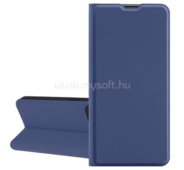GIGAPACK iPhone 17e / 16e GIGAPACK Tok álló, bőr hatású FLIP, kártyazseb, SÖTÉTKÉK