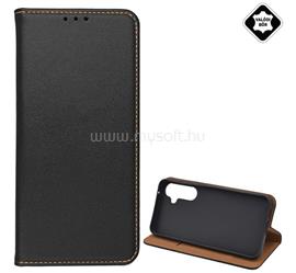 GIGAPACK Samsung A55 5G tok álló, valódi bőr FLIP, asztali tartó, FEKETE GP-155095 small