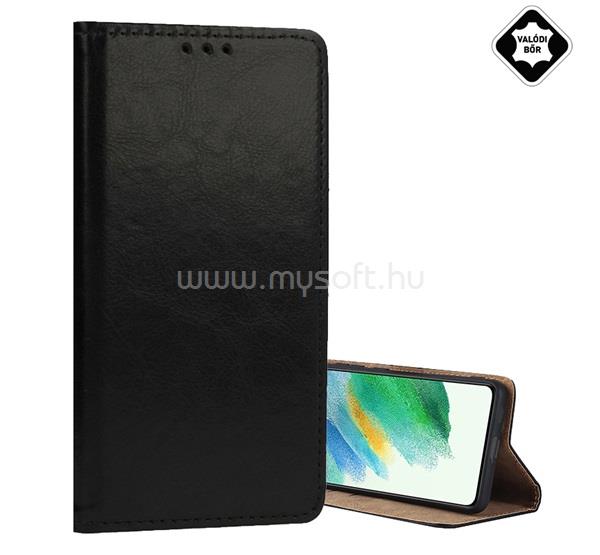 GIGAPACK Samsung A18 5G / A18 4G / A17 4G GIGAPACK Tok álló, valódi bőr FLIP, asztali tartó, FEKETE