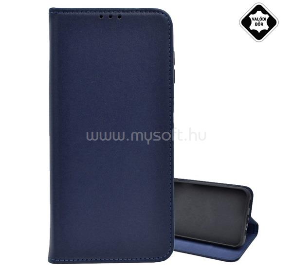 GIGAPACK Xiaomi 15T Pro GIGAPACK Tok álló, valódi bőr FLIP, asztali tartó, SÖTÉTKÉK