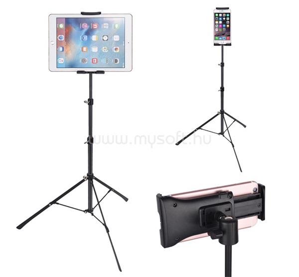 GIGAPACK GIGAPACK Tripod állvány univerzális, 4-12", FEKETE