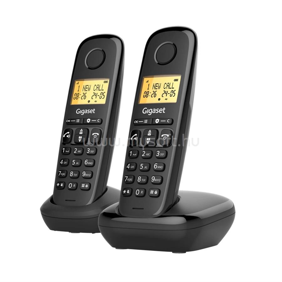 GIGASET BASIC 100 DUO telefon készülék vezeték nélküli, DECT, FEKETE