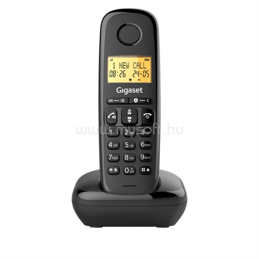 GIGASET BASIC 100 telefon készülék vezeték nélküli, DECT, FEKETE