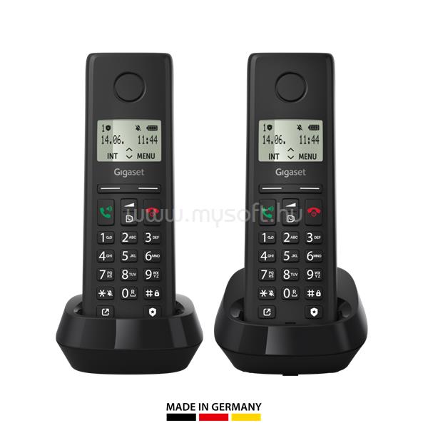 GIGASET PURE 200 DUO telefon készülék vezeték nélküli, DECT, FEKETE