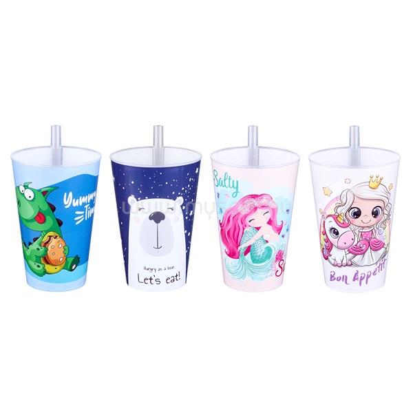 GONDOL IRIS BONNY STRAW pohár szívószállal 400ml G-258