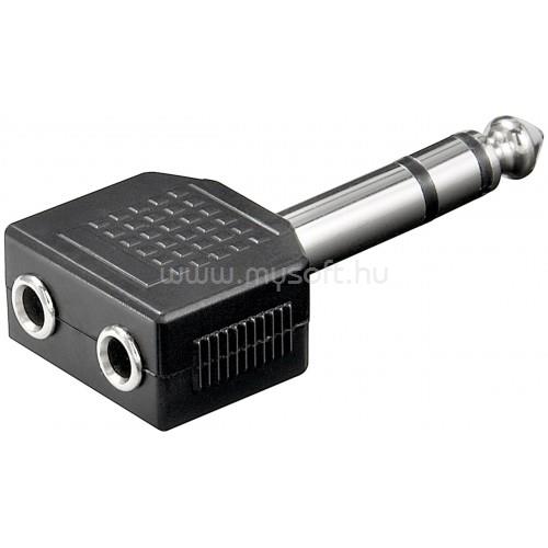 GOOBAY Fejhallgató-adapter, AUX-csatlakozó 6,35 mm-től 2x3,5 mm-ig