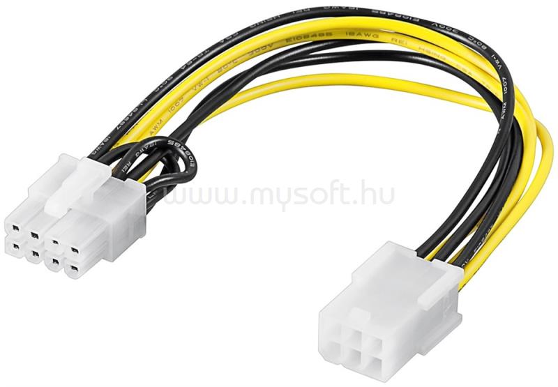 GOOBAY PCI-E tápkábel átalakító 6-pin - 8-pin, 20cm