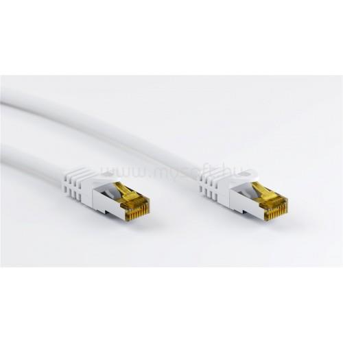 GOOBAY RJ45 patch kábel CAT 6A S/FTP (PiMF), 500 MHz, CAT 7 nyers kábellel, fehér