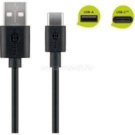 GOOBAY USB Type-C USB adat- és gyorstöltő kábel, 2m, fekete 59122 59122 small