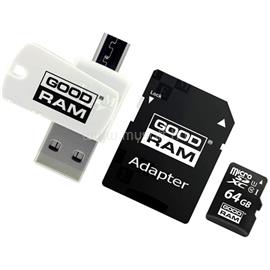 GOODRAM Memóriakártya SDXC 64GB CL10 UHS-I + adapter + OTG kártyaolvasó M1A4-0640R12 small