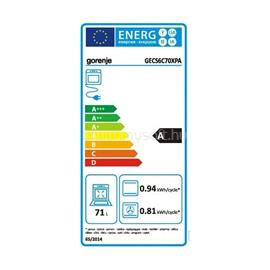 GORENJE GECS6C70XPA inox-fekete, szabdonálló, kerámialapos, főzőzóna:4, sütőtér:71L, tűzhely GORENJE_740939 small