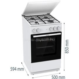 GORENJE GG5A14WJ szabadonálló, gáz, főzőzóna: 4, sütő:77L, tűzhely (fehér) GORENJE_745437 small