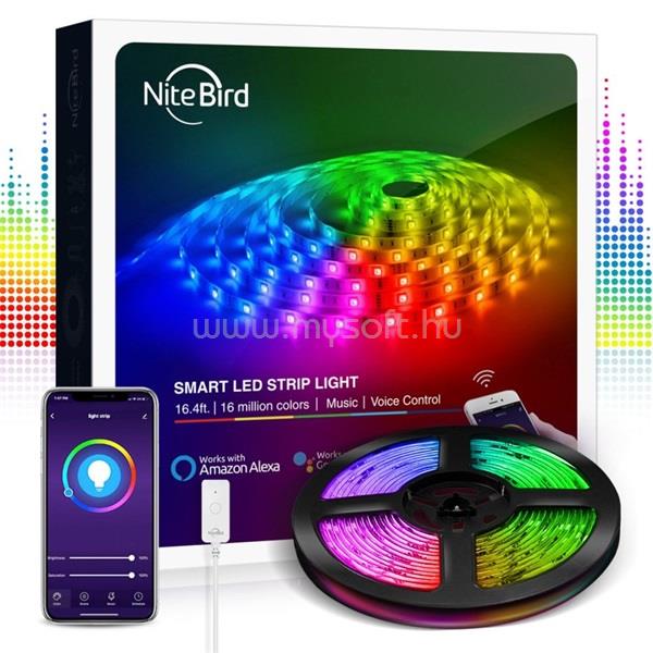 GOSUND NITEBIRD SL2 Smart Wi-Fi-s RGB LED szalag 5m, zene és APP vezérlés