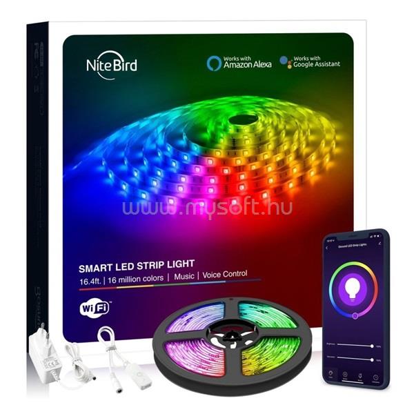 GOSUND NITEBIRD SL3 Smart Wi-Fi-s RGB LED szalag 2X5m, zene és APP vezérlés