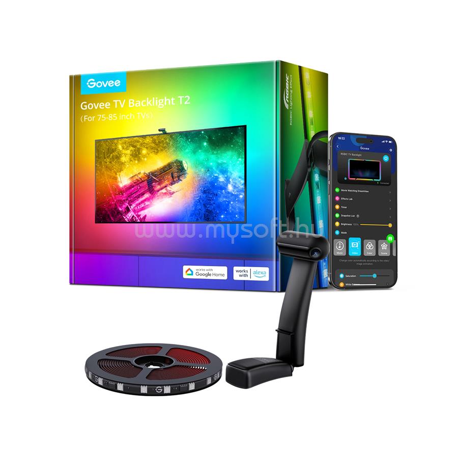 GOVEE Envisual TV háttérvilágítás T2 kettős kamerával (75~85 hüvelyk)