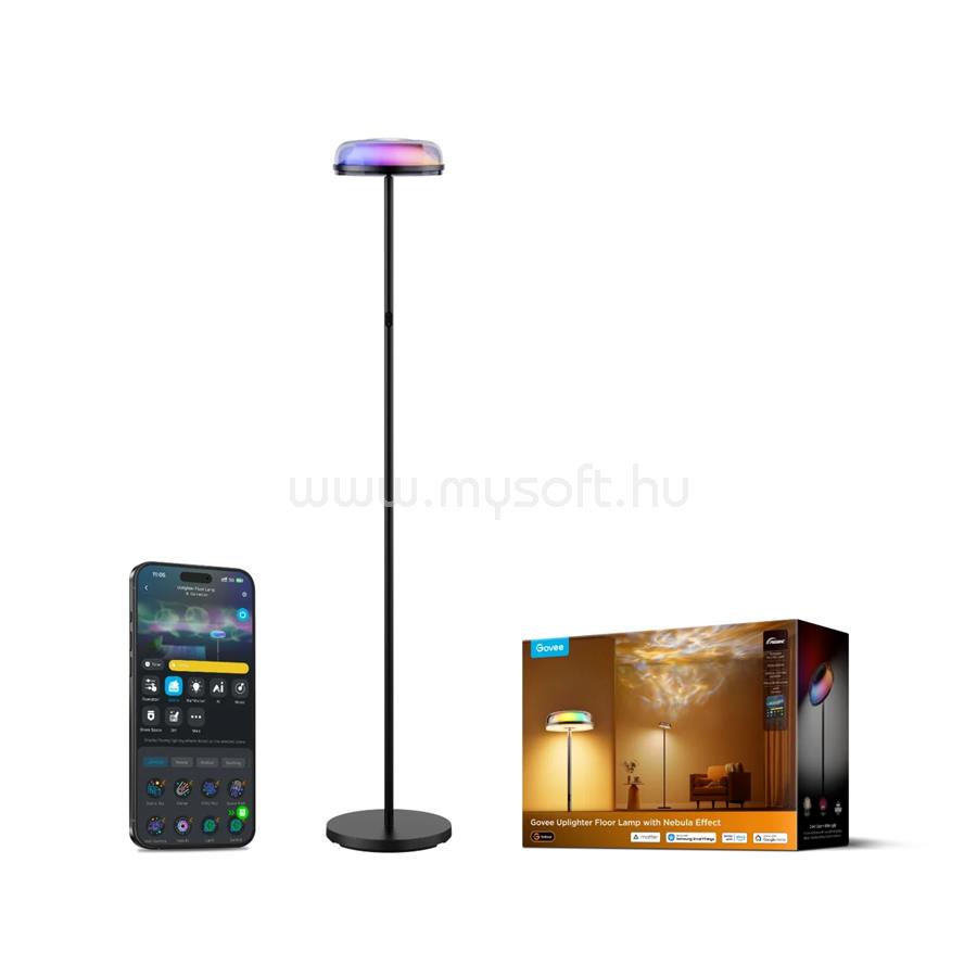 GOVEE Okos állólámpa, RGBWW+RGBIC+WW, 170 cm   Bluetooth, hangvezérlés, Alexa, Google Assistant, Matter,