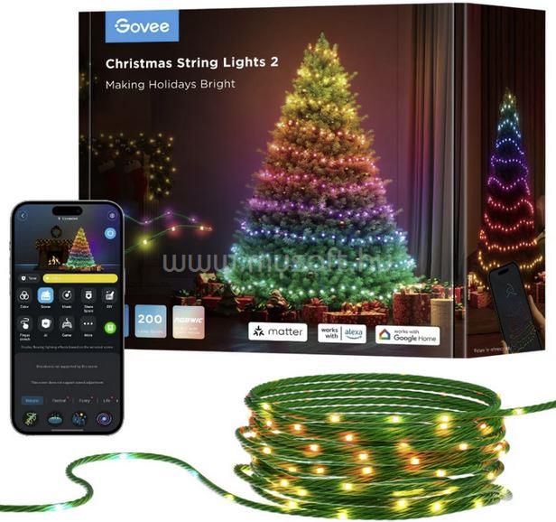 GOVEE RGBIC Smart WiFi c/ Matter - IP65 - fényfüzér 2S - 20M