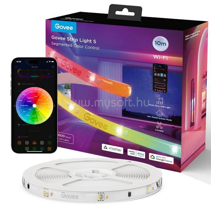 GOVEE RGBIC Wi-Fi + Bluetooth LED szalagfények védőbevonattal (10M)