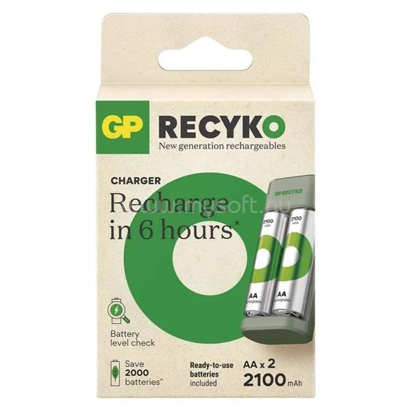 GP BATTERIES GP B50224 Eco E221+ 2xAA ReCyko 2100mAh akkumulátor töltő