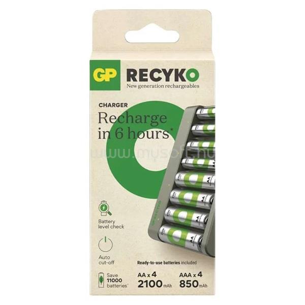GP BATTERIES GP B50829  Eco E821 + 4×AA 2100 + 4×AAA 850 akkumulátor töltő