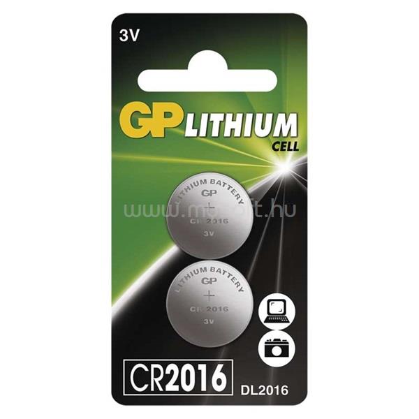 GP BATTERIES GP CR2016 lítium gombelem 2db/bliszter