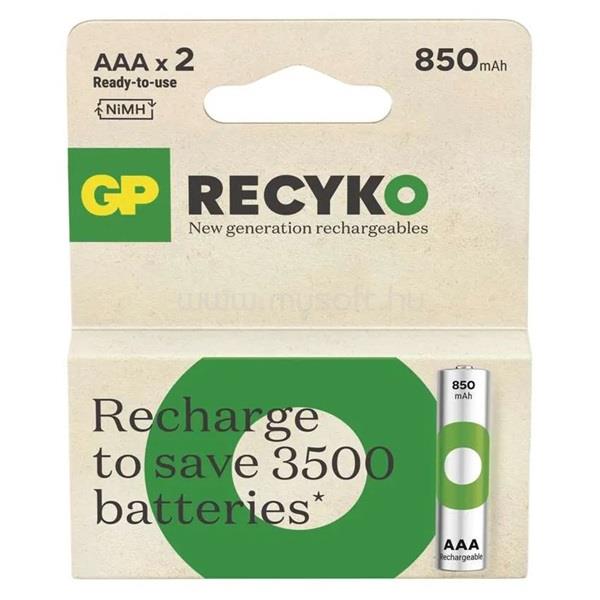 GP BATTERIES GP ReCyko NiMH Akkumulátor HR03 (AAA) 850mAh 2db