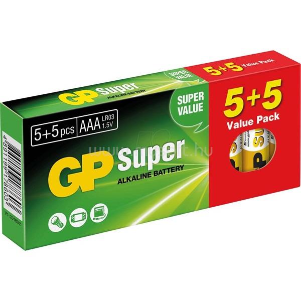 GP BATTERIES GP Super alkáli AAA (LR03) mikro ceruza elem 10db/zsugor