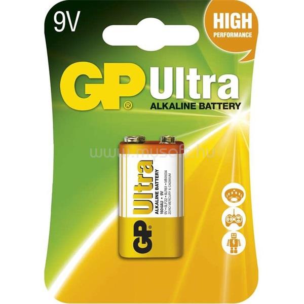 GP BATTERIES GP Ultra alkáli 9V 1db/blister elem
