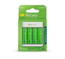 GP RECYKO akkutöltő LED jelzés, 4xAA/AAA elem kompatibilis + 4db 2100mAh AAA elem, FEHÉR B411 small