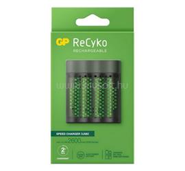 GP RECYKO akkutöltő LED jelzés, 4xAA/AAA elem kompatibilis + 4db 2700mAh AAA elem, FEKETE M451 small