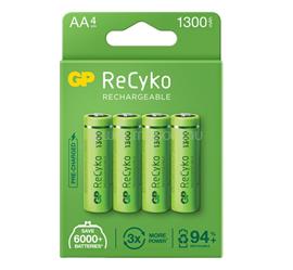 GP RECYKO elem (AA, 1.2V, 1300mAh Ni-MH, újratölthető) 4db/csomag GPRCK130AA611C4 small