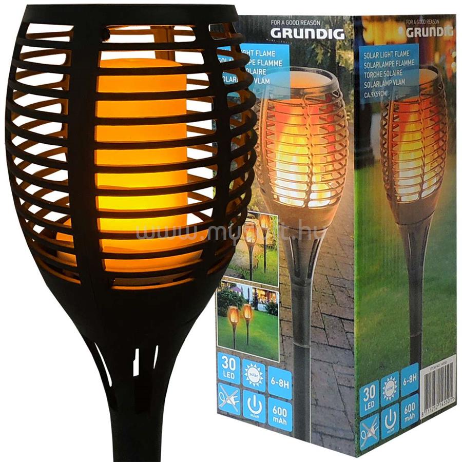 GRUNDIG SOLAR Kerti lámpa leszúrható tűzeffektes