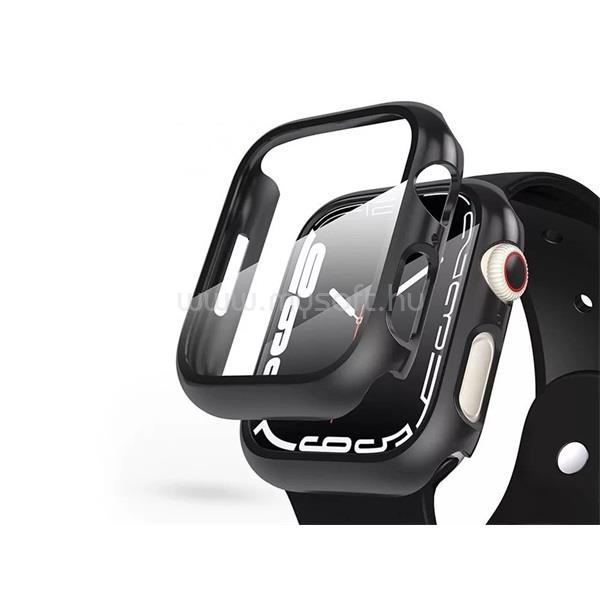 HAFFNER FN0282 Defense 360 Apple Watch 7 (45mm) fekete védőtok edzett üveggel