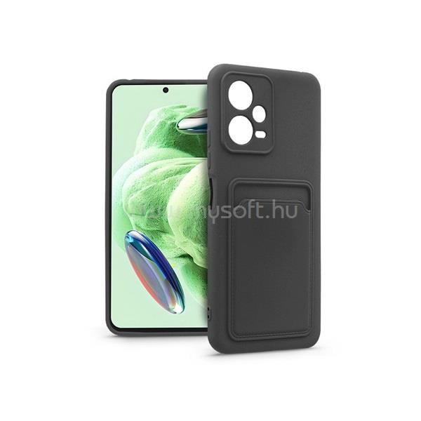 HAFFNER PT-6626 Xiaomi Redmi Note 12 5G/Poco X5 5G fekete szilikon hátlap kártyatartóval