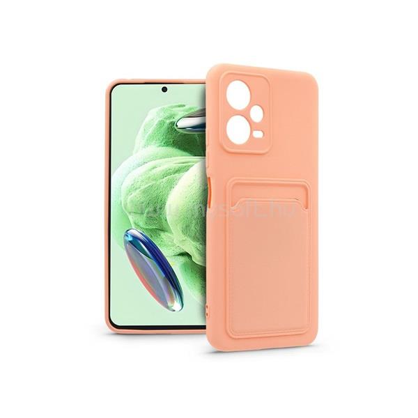 HAFFNER PT-6627 Xiaomi Redmi Note 12 5G/Poco X5 5G pink szilikon hátlap kártyatartóval