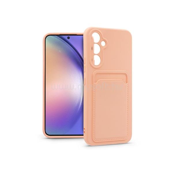 HAFFNER PT-6693 SM-A546 Galaxy A54 5G pink szilikon hátlap kártyatartóval