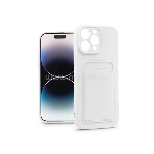 HAFFNER PT-6737 iPhone 14 Pro fehér szilikon hátlap kártyatartóval