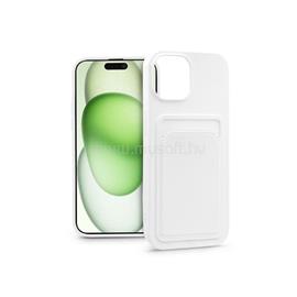 HAFFNER PT-6843 Apple iPhone 15 Plus Card Case fehér szilikon hátlap kártyatartóval PT-6843 small