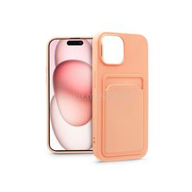 HAFFNER PT-6852 Apple iPhone 15 Card Case pink szilikon hátlap kártyatartóval PT-6852 small
