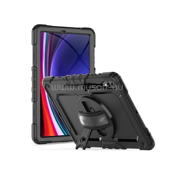 HAFFNER Tech-Protect TP660317 Samsung X610/X616B/X810/X816B Galaxy Tab S9+/S9 FE+ 12.4 ütésálló fekete tablet tok + üveg