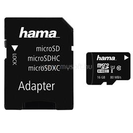 HAMA 16GB SD micro (SDHC Class 10 UHS-I) memóriakártya adapterrel HAMA_124138 small