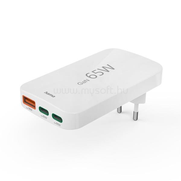 HAMA 00201976 65W USB/USB-C hálózati töltő (fehér)