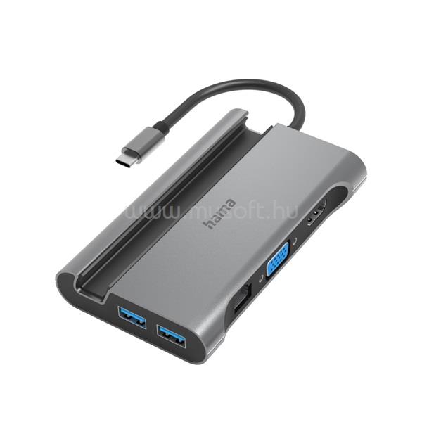 HAMA 200102 FIC antracit USB 3.1 Type-C 7in1 HUB (USB 3.1, HDMI, VGA, LAN, USB-C, PD)