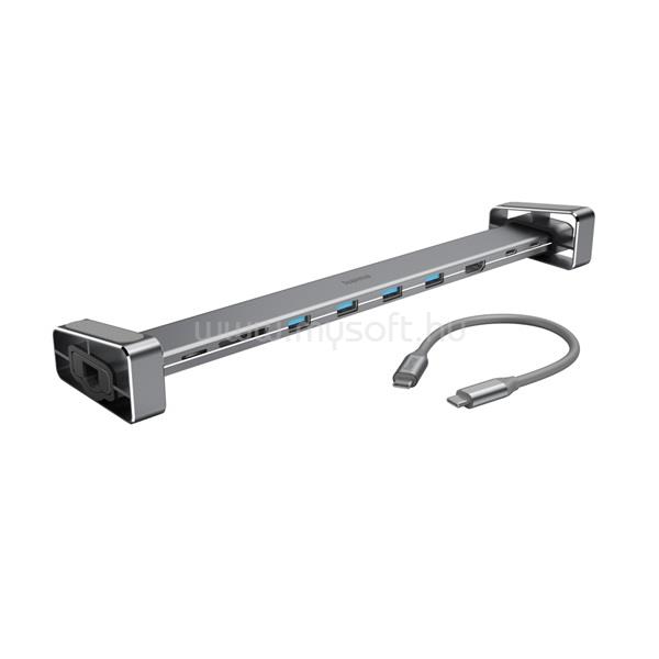 HAMA 200103 ezüst USB 3.1 Type-C 9in1 HUB (USB 3.1, HDMI, LAN, USB-C, PD, SD)