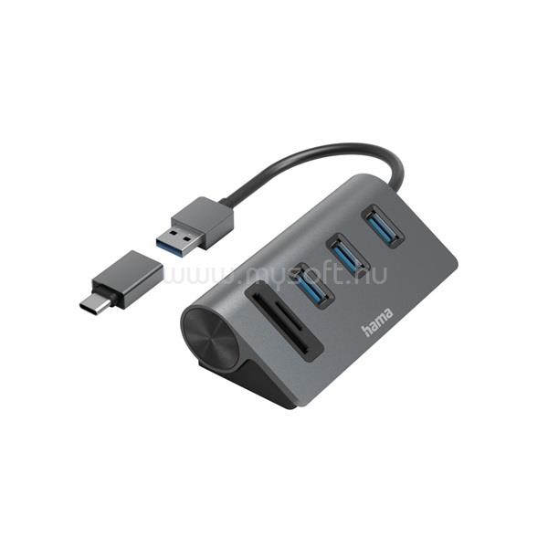 HAMA 200140 3xUSB/SD/microSD USB HUB + Type-C OTG adapter