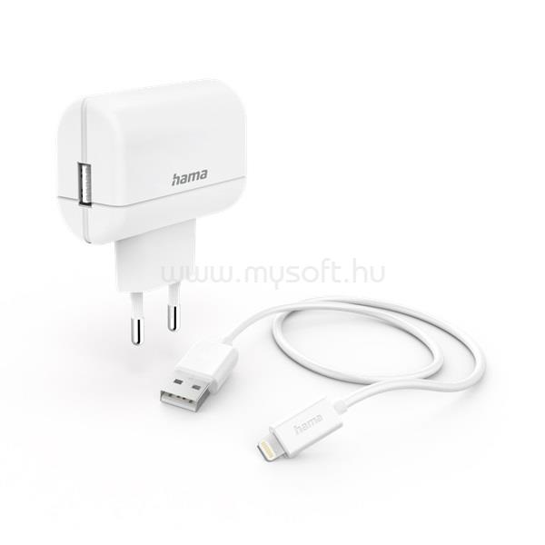 HAMA 201619 Univerzális hálózati töltő 12w + LIghtning adatkábel 1m