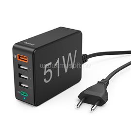 HAMA 201630 FIC 3 51W 5 PORT (1xQC3.0, 3xUSB-A, 1xUSB-C PD) hálózati töltő HAMA_201630 small