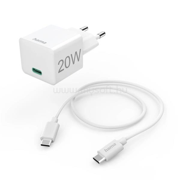 HAMA 201675 FIC E3 PD QC 20W hálózati adapter + kábel (fehér)
